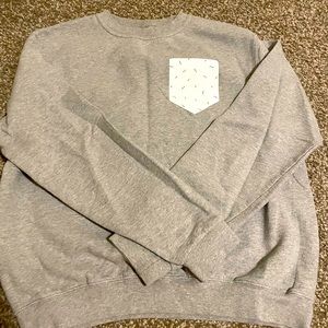 Gray Crew Neck W/ White Pocket
